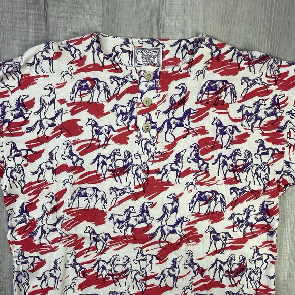 Custom Horse Shirt All Over Print AOP Size Small Single Stitch Native Western N - Picture 5 of 9